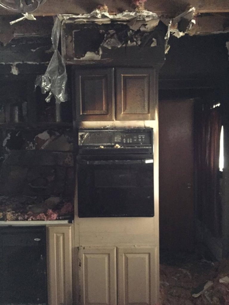 Fire Damaged Residential Kitchen